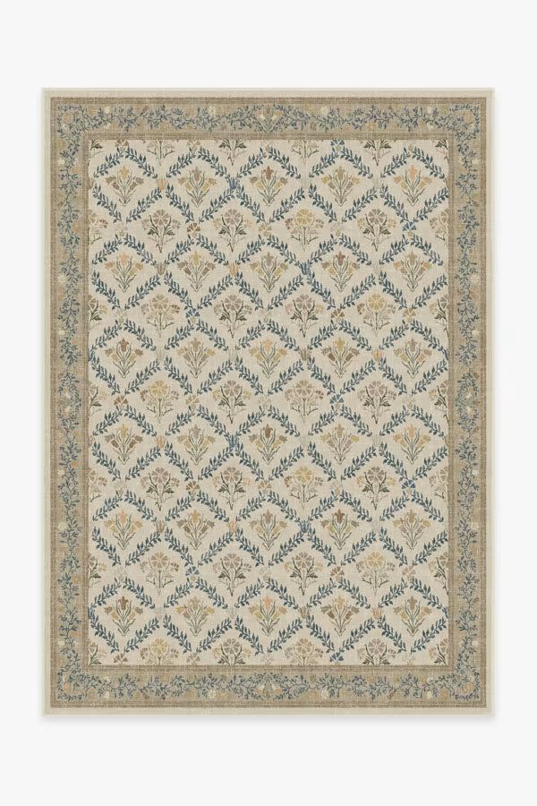 Morris & Co. Bellflowers Ivory & Gold Rug | Ruggable