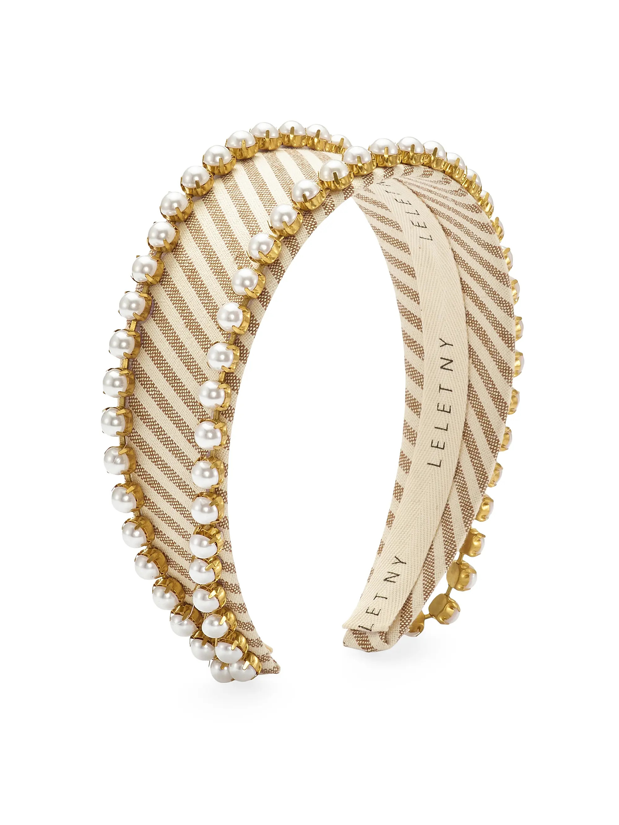 Lynn Striped Faux-Pearl Headband | Saks Fifth Avenue