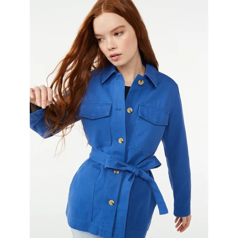 Free Assembly Women's Button-Front Utility Jacket | Walmart (US)