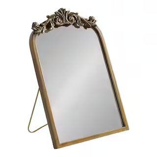 Arendahl 17.87 in. x 12 in. Traditional Arch Gold Framed Decorative Wall Mirror | The Home Depot
