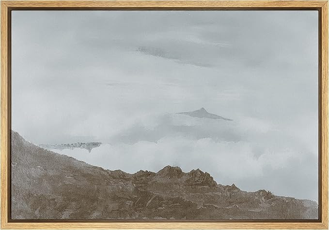 SIGNLEADER Framed Canvas Print Wall Art Brown Hill Over Foggy Terrain Scenic Wilderness Illustrat... | Amazon (US)