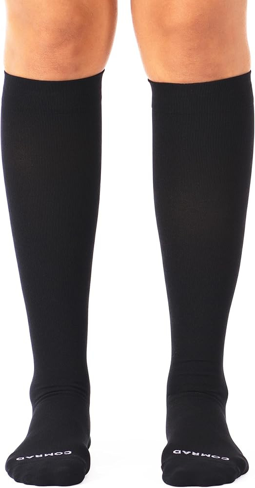 Comrad Nylon Knee High Socks - 15-20mmHg Graduated Compression Socks - Soft & Breathable Support ... | Amazon (US)