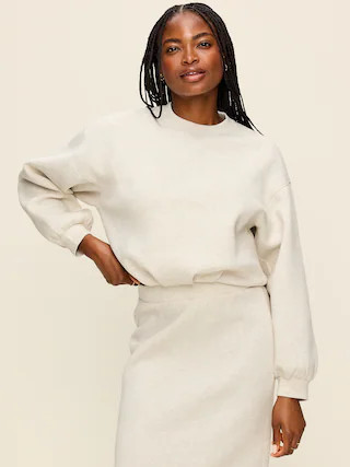 Bounce Fleece Bubble-Hem Sweatshirt | Old Navy (US)