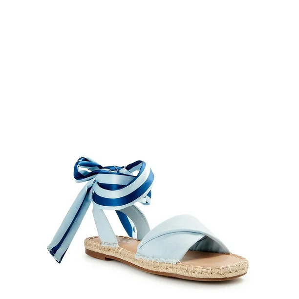 Scoop Women's Espadrille Sandals with Ribbon Ankle Tie | Walmart (US)