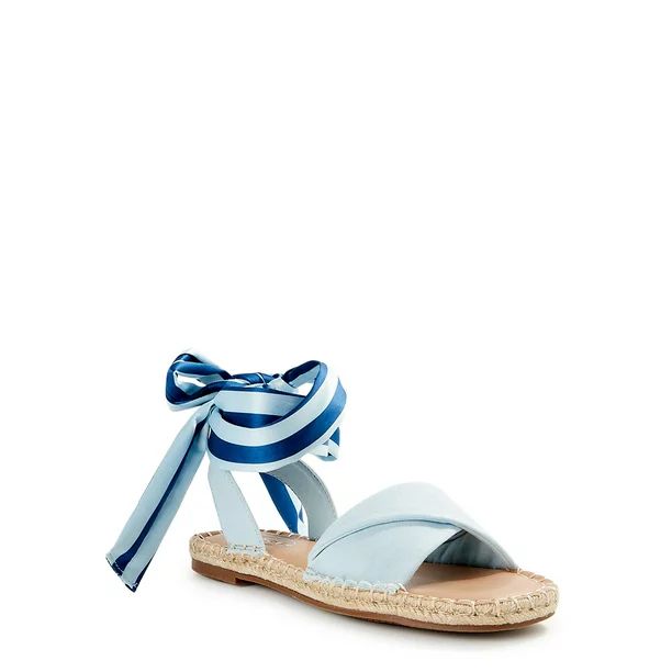 Scoop Women's Espadrille Sandals with Ribbon Ankle Tie - Walmart.com | Walmart (US)