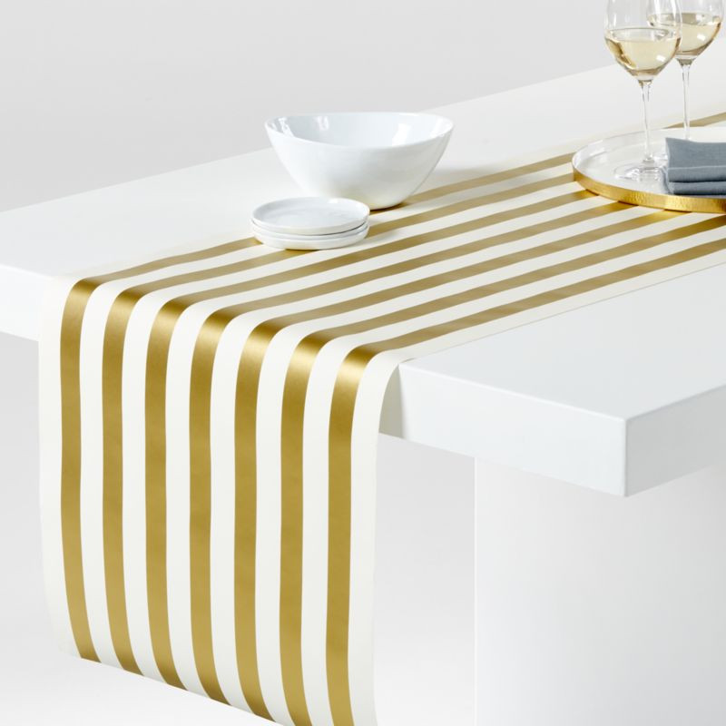 Gold Stripe Paper Runner | Crate and Barrel | Crate & Barrel