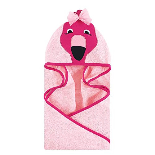 Hudson Baby Unisex Baby Cotton Animal Face Hooded Towel, Flamingo, One Size | Amazon (US)