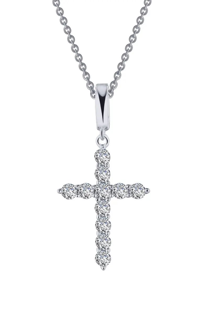 Lafonn Classic Simulated Diamond Cross Pendant Necklace | Nordstrom | Nordstrom