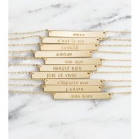 Custom Bar Necklace  Parisian Gold Bar Necklace Personalized Gift for Friends  Custom Name Necklace 14k Gold Fill, Sterling Silver  SERRA | Etsy (US)