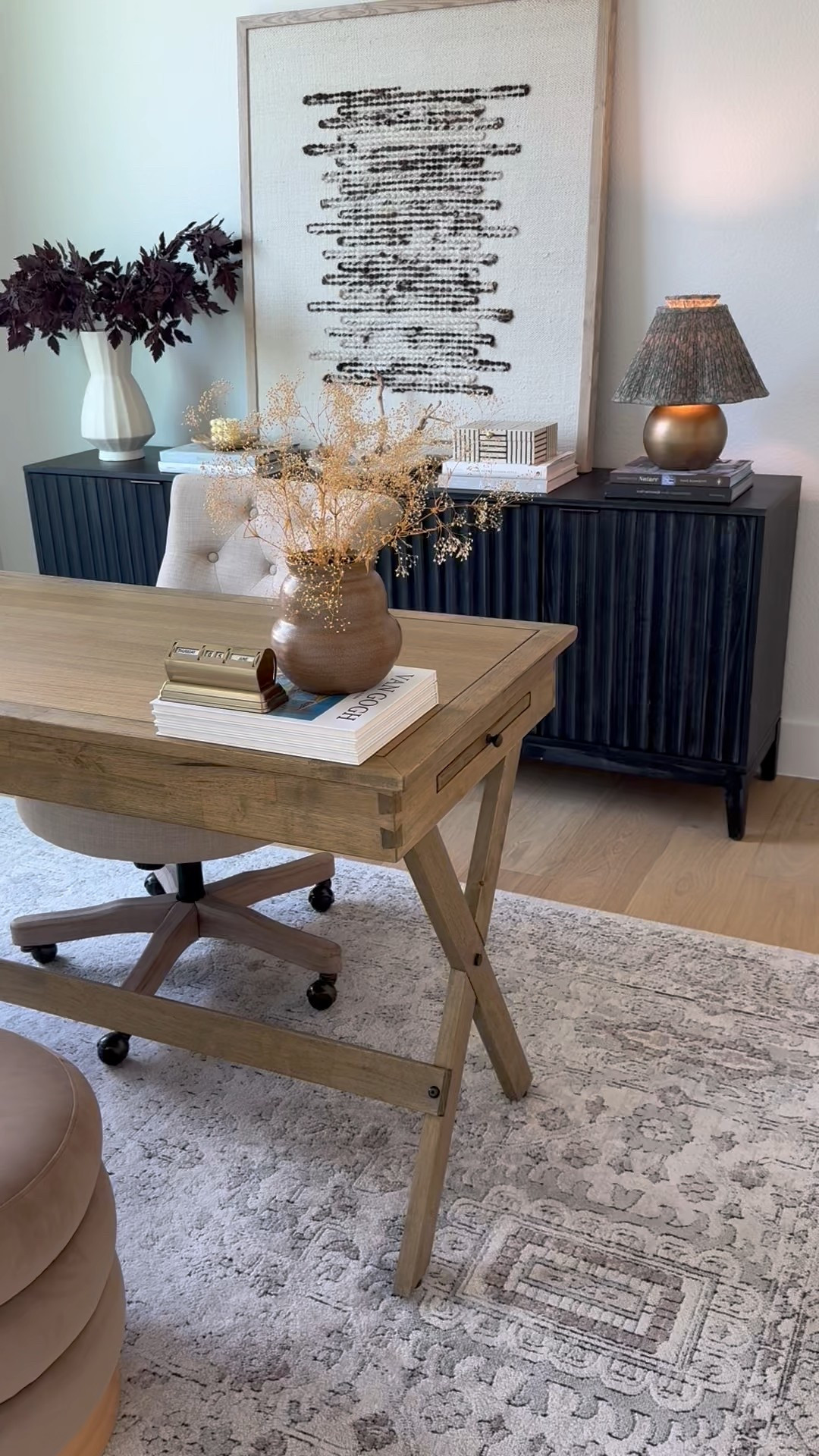 Our new office is slowly coming together

Black reeded console, modern console, home decor, affordable desk, 

#LTKStyleTip #LTKHome