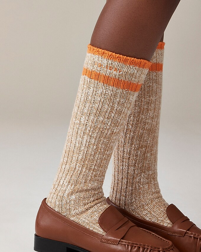Limited-edition Holiday X J.Crew knee-high ribbed socks in wool blend | J. Crew US