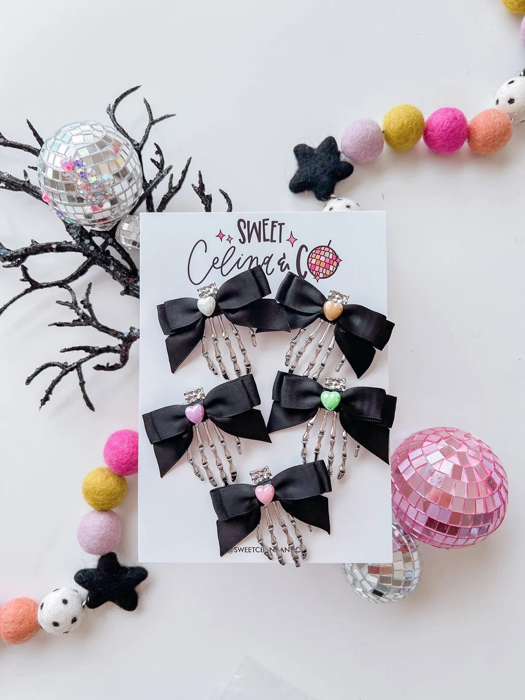 HALLOWEEN SKELETON CLIP - Skeleton Bow Hand Clip - Spooky Hair Clip - Halloween Hair Accessories ... | Etsy (US)