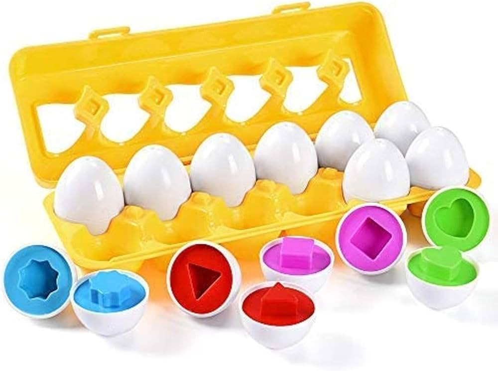 MAGIFIRE Playtime Matching Eggs for Toddlers, 12 Matching Eggs with Coordinated Shapes and Colors... | Amazon (US)