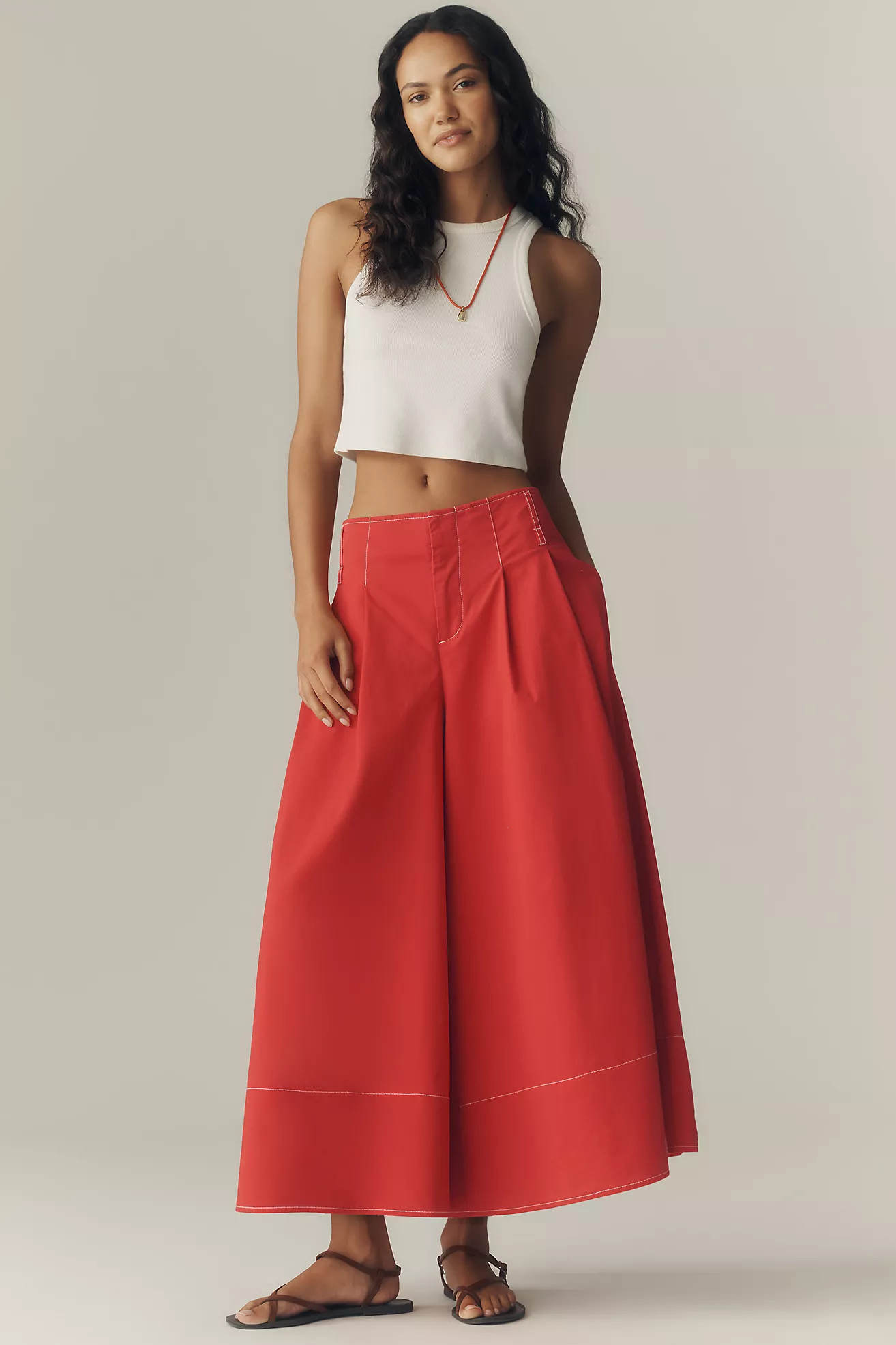 Maeve 50s Umbrella Culotte Pants | Anthropologie (US)