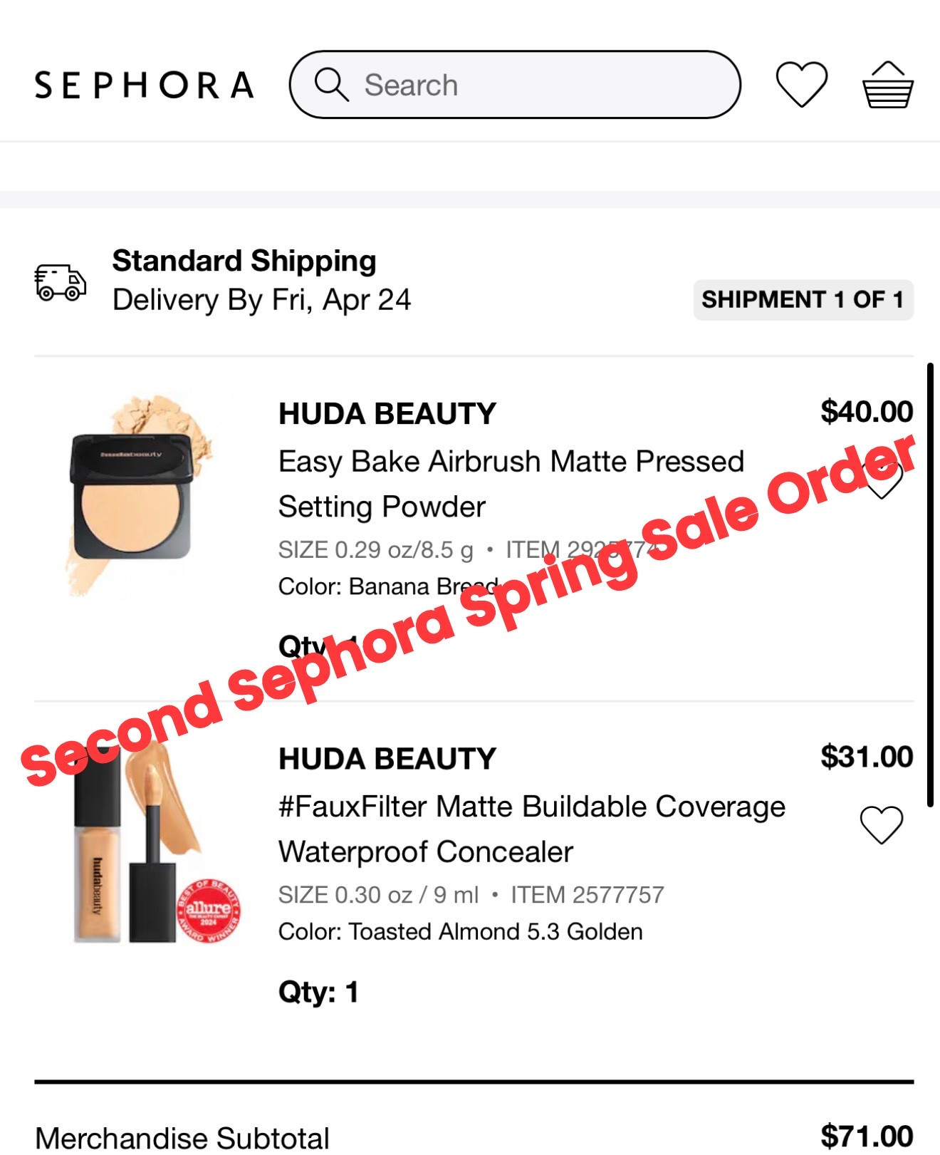 Second Sephora spring sale order 🚨 restocking my Huda Beauty #fauxfilter concealer because I’m almost out, LOVE that concealer! And replacing my original formula Easy Bake setting powder because I think this new formula may be improved 🤔 I noticed mine gets a little sticky 

Sephora beauty finds makeup setting powder concealer sale buildable coverage glowy blurring @Sephora 

#LTKSaleAlert #LTKBeauty
