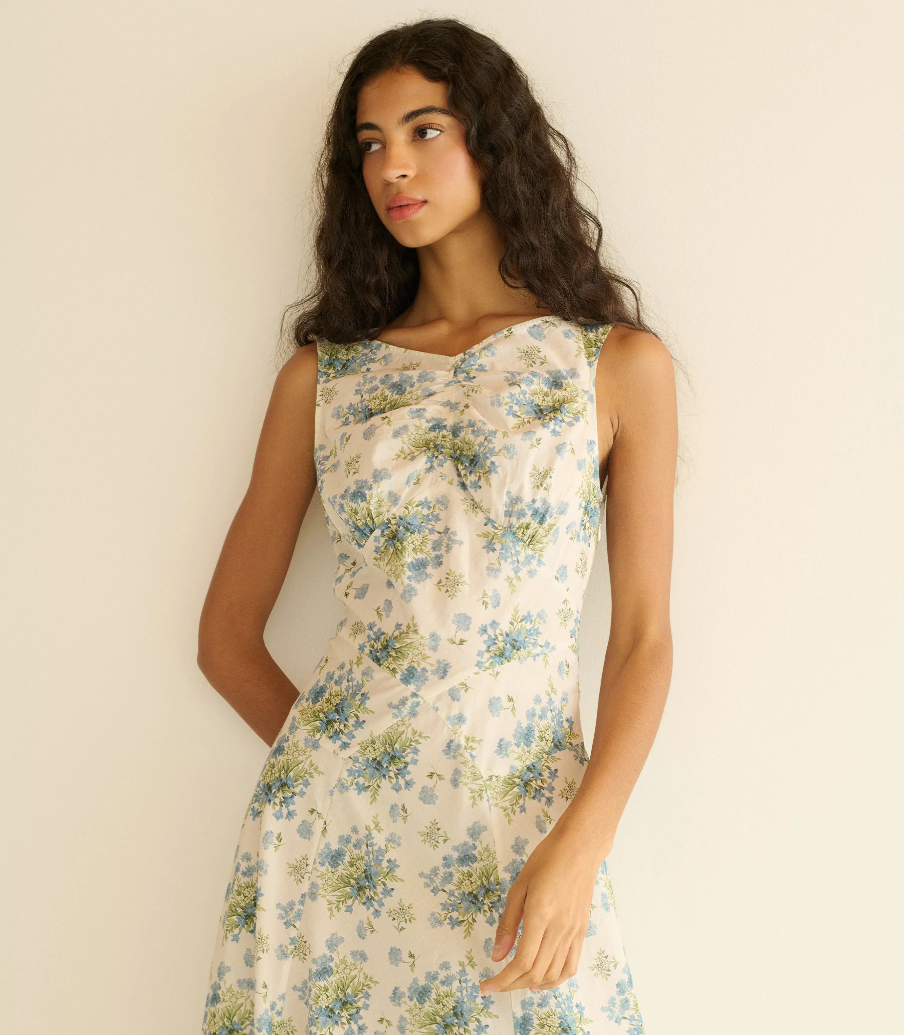 Bruna Dress - Creme Lantana Floral | DÔEN | DOEN