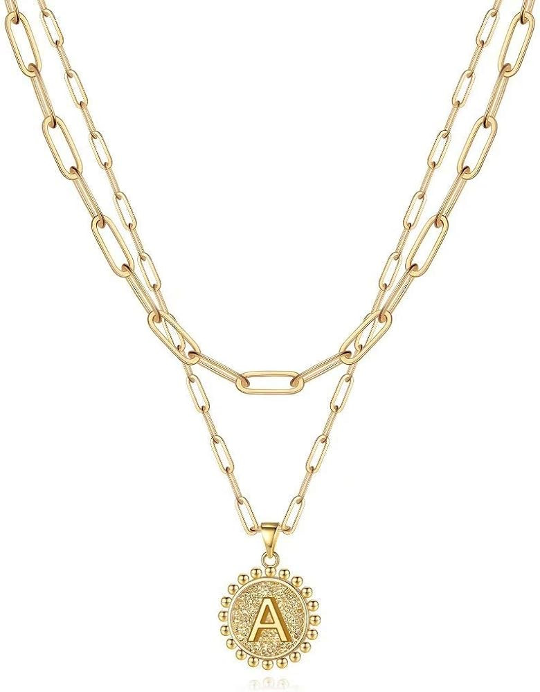 Layered Choker Necklaces for Women, 14K Gold Plated Dainty Layering Paperclip Chain Necklace Simp... | Amazon (US)