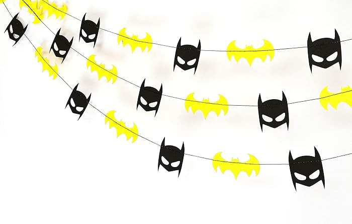 Btman Party Garland, 36 Pcs – Superhero Themed Banner for Boys Birthday, Comic Book Party Decor... | Amazon (US)