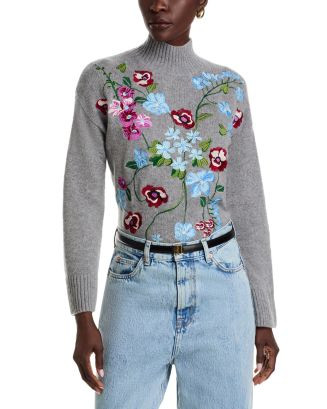 100% Cashmere Garden Floral Mock Neck Sweater - Exclusive | Bloomingdale's (US)