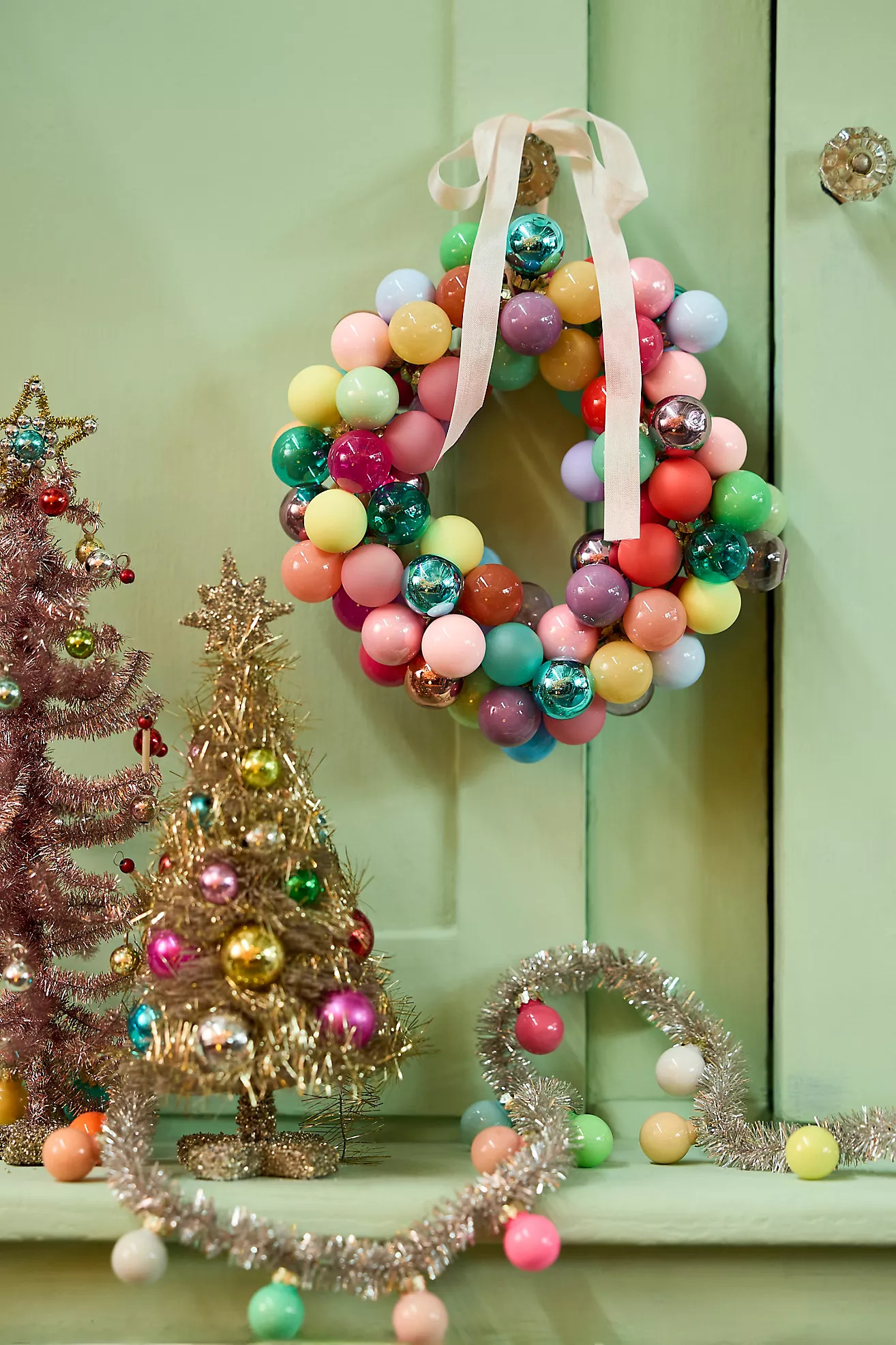 Good Cheer Miniature Bauble Ornament Wreath | Anthropologie (US)