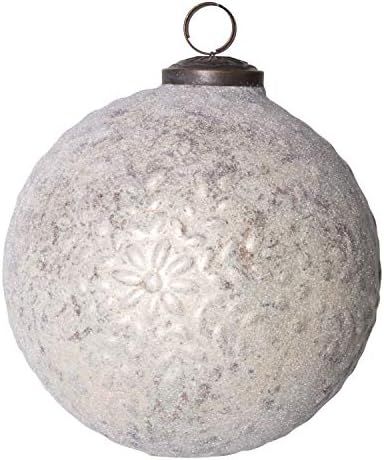 Creative Co-Op Embossed Mercury Ball Glass Ornament, Gold | Amazon (US)