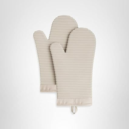 KITCHENAID Ribbed Soft Silicone Oven Mitt 2-Pack Set, 7.5"x13", Milkshake | Amazon (US)