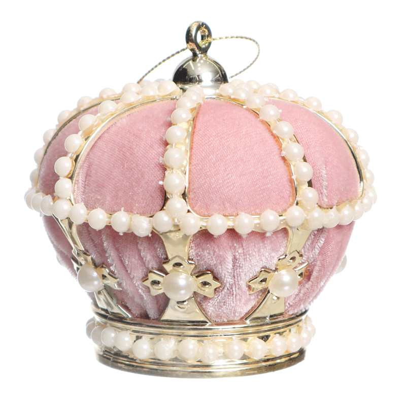 Tracey Boyd Green Velvet Crown Ornament, 3" | At Home