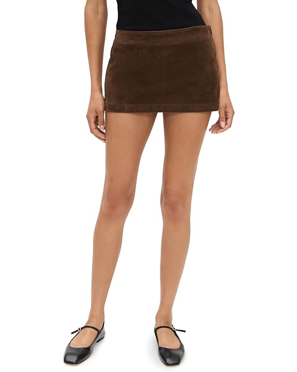 Bailey Rose Women's Chocolate Faux Suede Mini Skirt | Amazon (US)