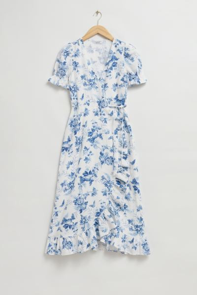 Midi-Wickelkleid aus Leinen | H&M (DE, AT, CH, NL, FI)