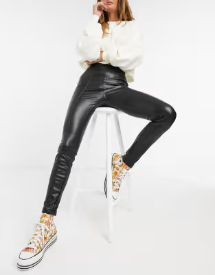 New Look leather-look legging in black | ASOS (Global)