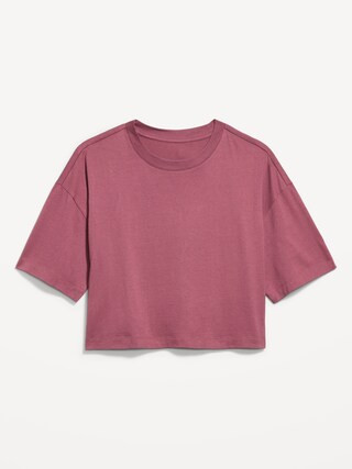 Vintage Crew-Neck Oversized Crop T-Shirt | Old Navy (US)