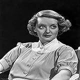 Bette Davis Seated while Looking to the Left in White High Neck Folded Short Sleeves Shirt Photo Pri | Amazon (US)