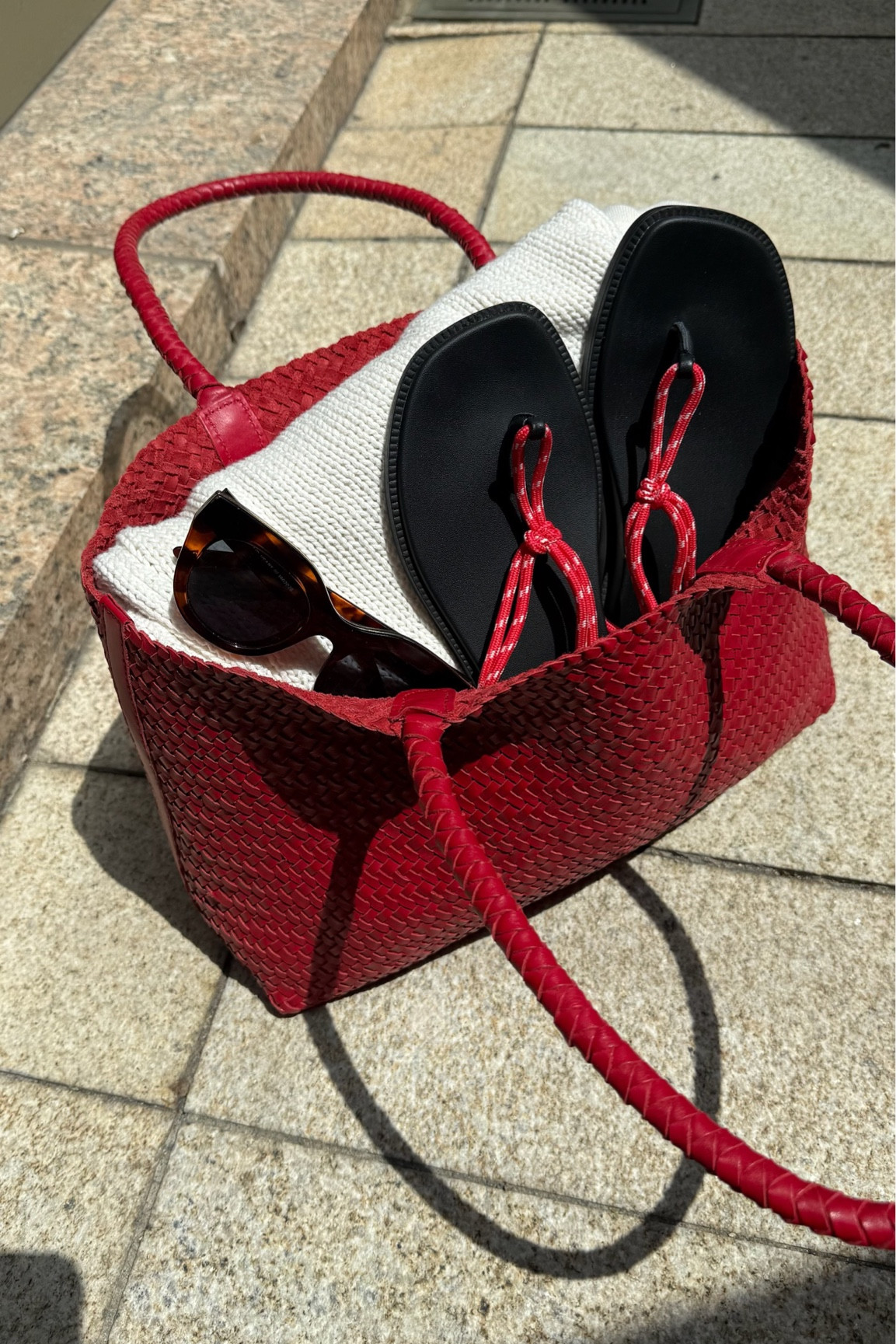 Obsessed with this red @Madewell bag from @Shopbop ✨ red paracord sandals from Madewell on sale with code: LTK20 

#LTKSeasonal #LTKootd #LTKSaleAlert
