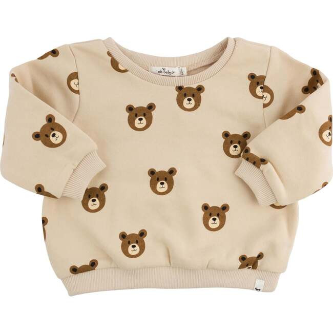 oh baby! | Teddy Bear Face Print Brooklyn Boxy, Biscotti (Beige, Size 12-18M) | Maisonette | Maisonette