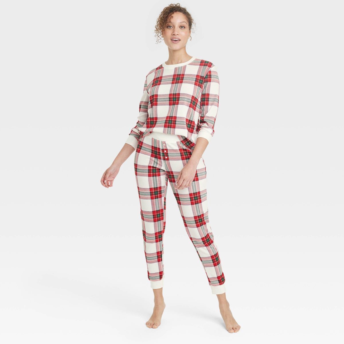 Women's Thermal Pajama Set - Stars Above™ Cream XS | Target