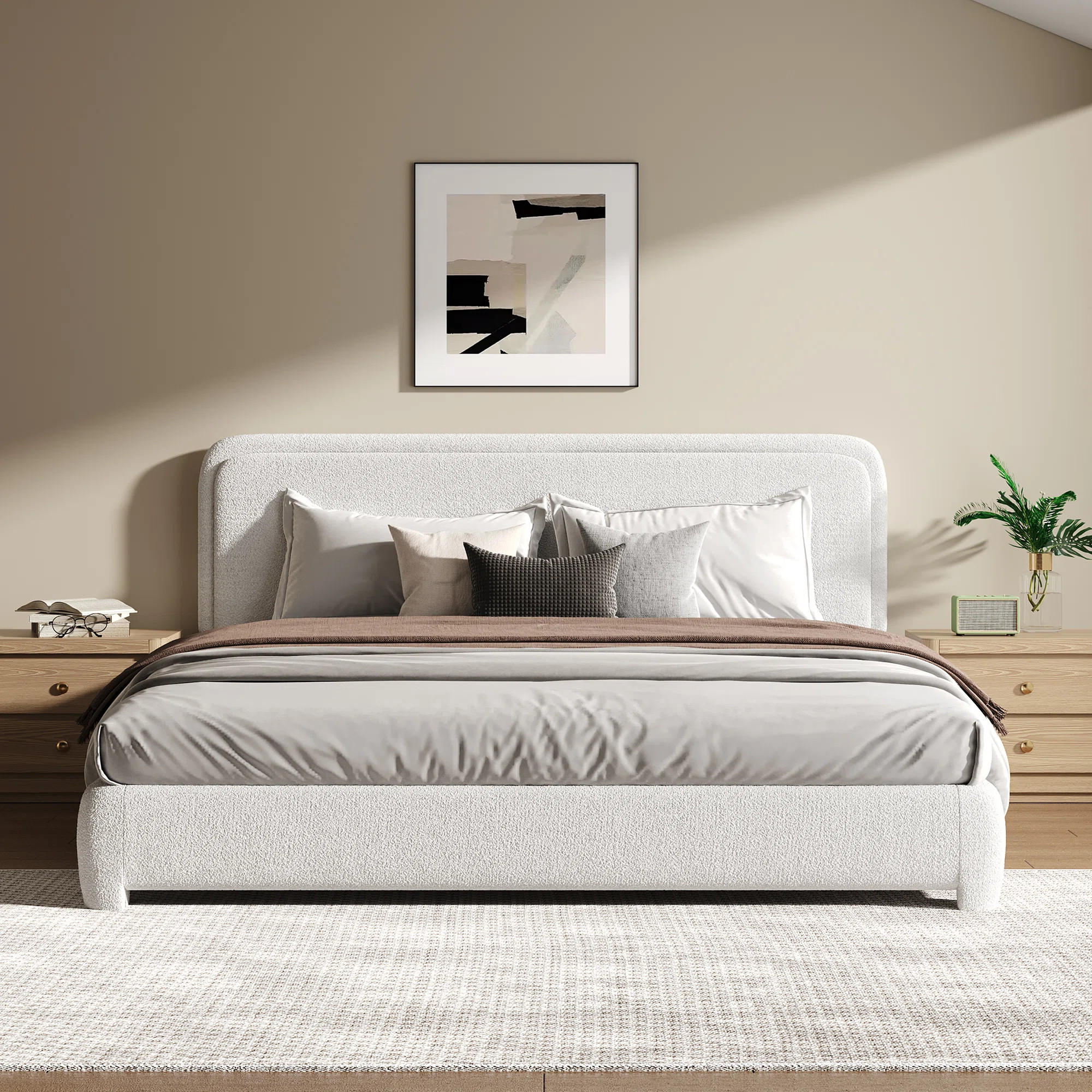 Bensu Boucle Upholstered Platform Bed | Wayfair North America