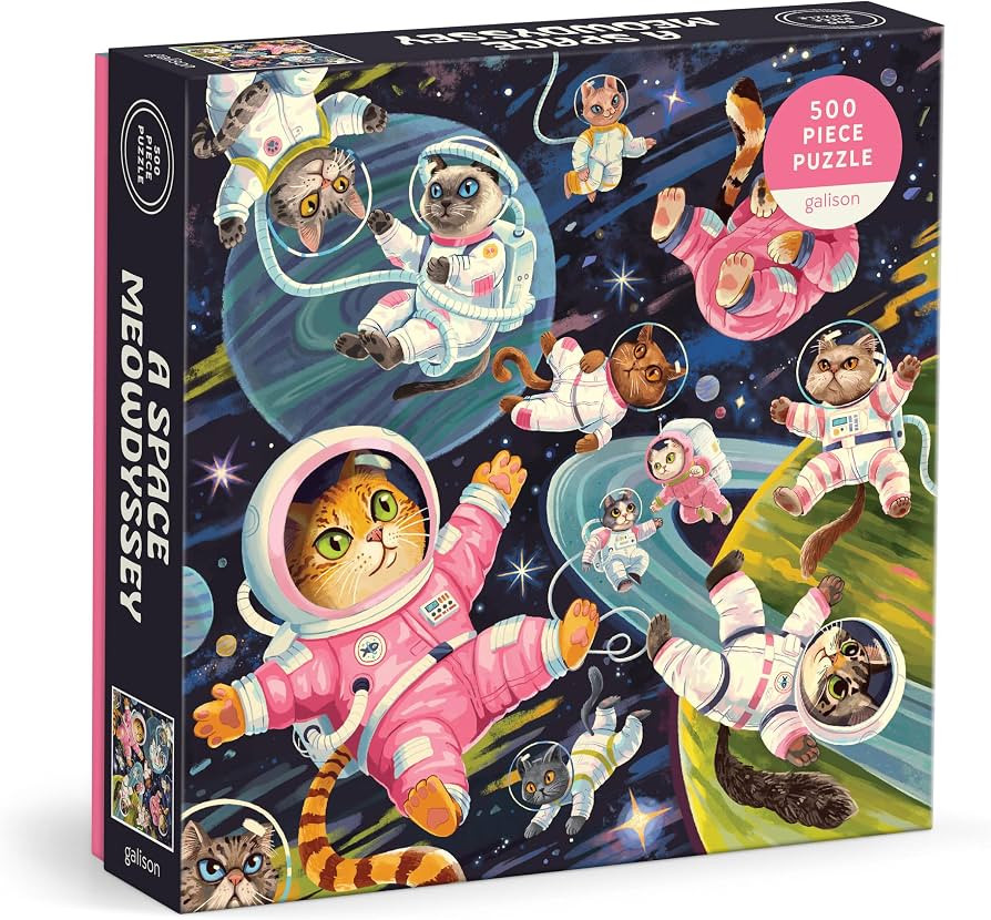 Galison Space Meowdyssey – 1000 Piece Jigsaw Puzzle Featuring Beautiful Artwork of A Cosmic Cat... | Amazon (US)