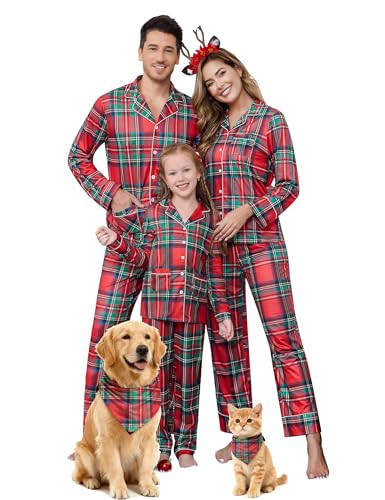 Marvmys Christmas Family Pajamas Holiday Plaid Pajama Couple Matching Pjs Set Sleepwear Xmas Jammies | Amazon (US)