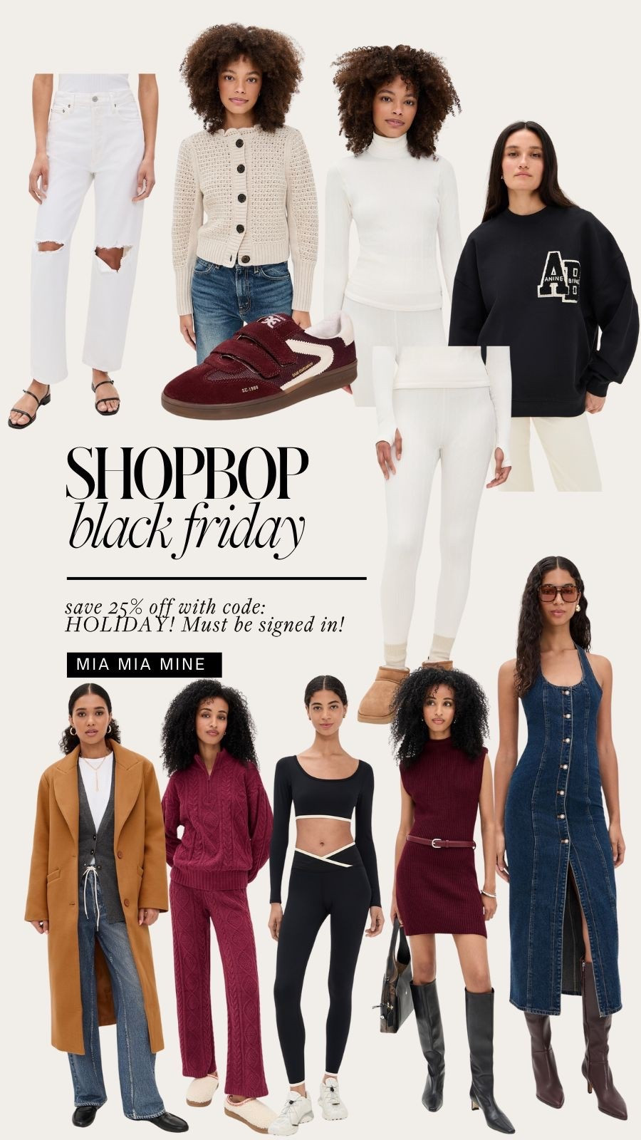 Shopbop Black Friday and cyber Monday deals
Save 25% off fall activewear, anine bing and sweaters

#LTKFindsUnder100 #LTKSaleAlert #LTKCyberWeek