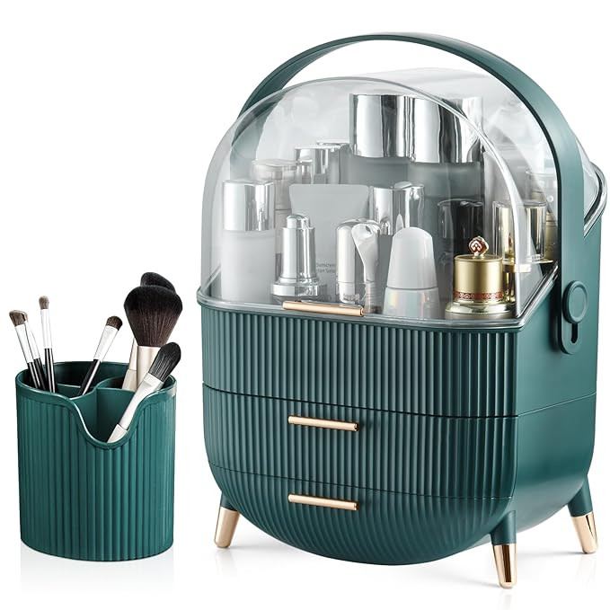 CANITORON Makeup Organizer, Skin Care Organizer, Large Capacity Cosmetics Organizer with Brush Or... | Amazon (US)