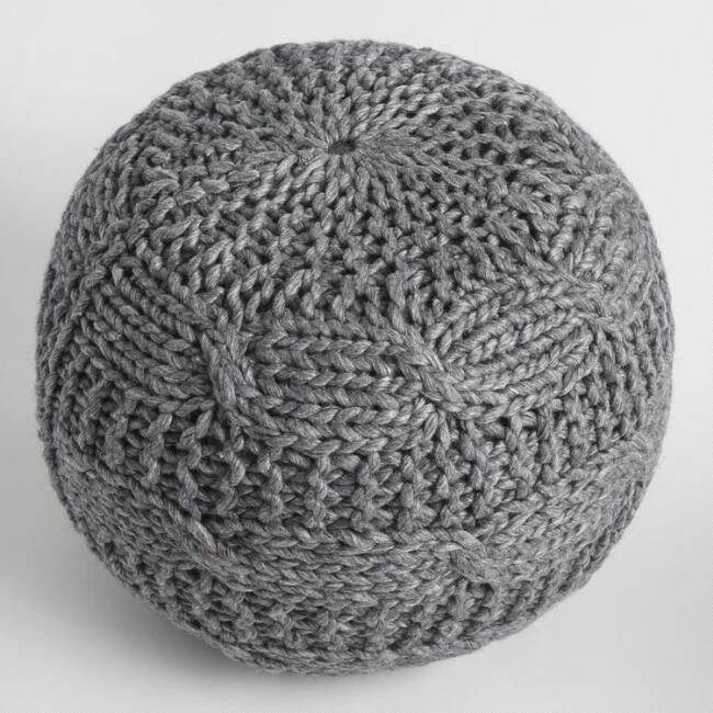 Charcoal Heather Gray Sweater Pouf
							var ensTmplname="Charcoal Heather Gray Sweater Pouf";
	... | World Market