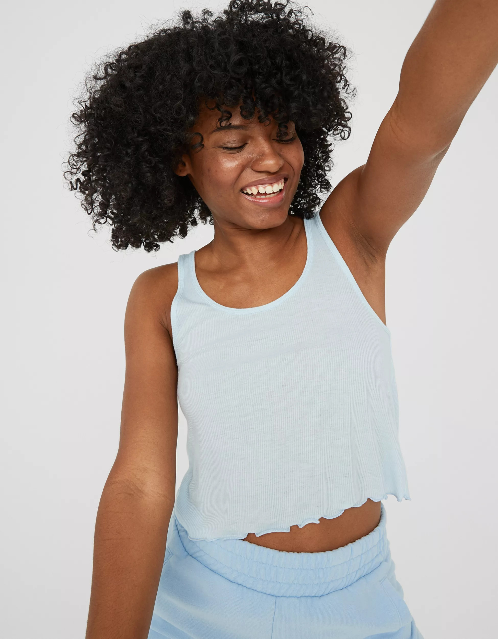 OFFLINE By Aerie By Aerie Ribbed Cropped Tank Top | American Eagle Outfitters (US & CA)