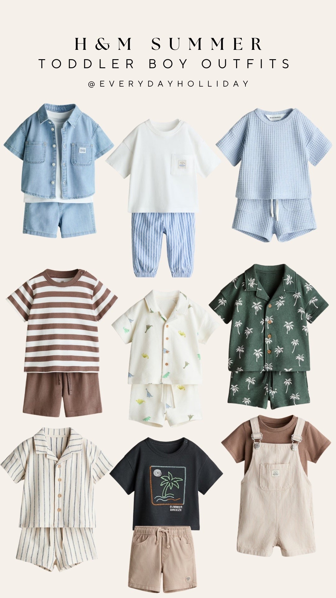 H&M is seriously delivering for toddler boy summer style right now 😍 Matching sets, camp collar shirts, dino prints, overalls — all the cute things. Linking all 9 looks — sizes are moving so grab them fast! Which set is your favorite? 👇​​​​​​​​​​​​​​​​

#LTKKids #LTKmomlife #LTKBaby