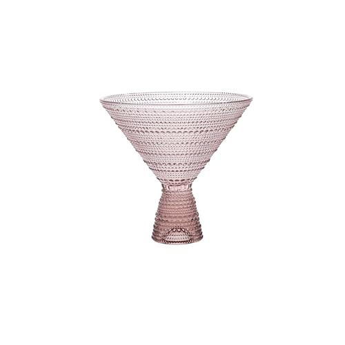 Fortessa Jupiter Beaded Hobnail Glass, 11.5 Ounce Martini (Set of 4), Pink | Amazon (US)