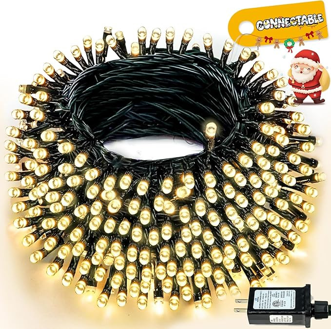 Connectable 240LED 88Ft 13Modes Christmas Lights Outdoor Indoor | Extendable Green Wire Christmas... | Amazon (US)