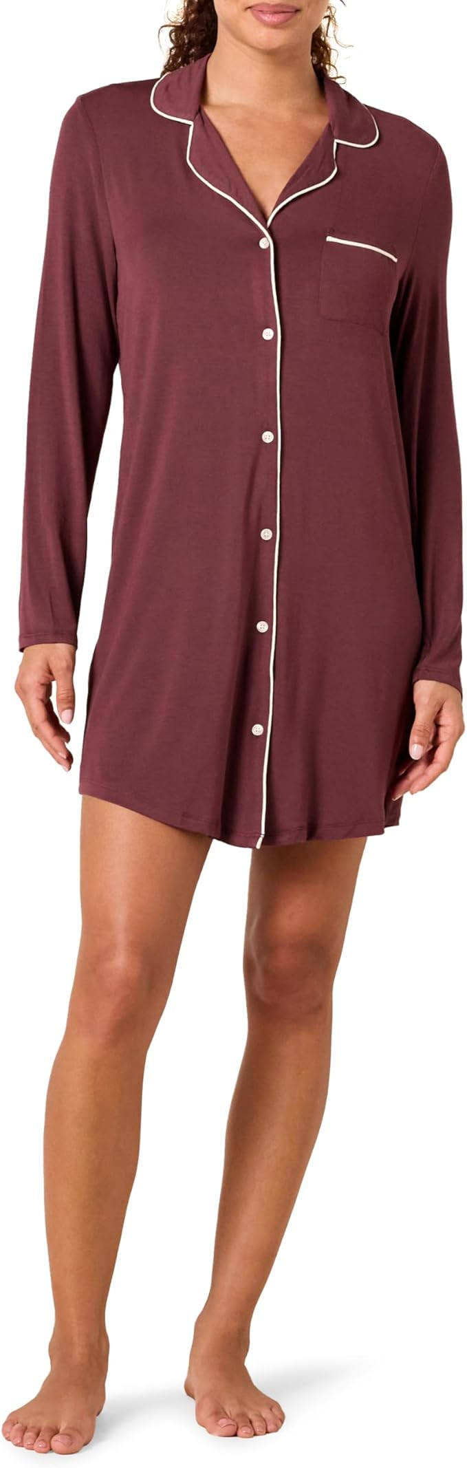Amazon Essentials Women's Piped Nightshirt (Available in Plus Size) | Amazon (US)