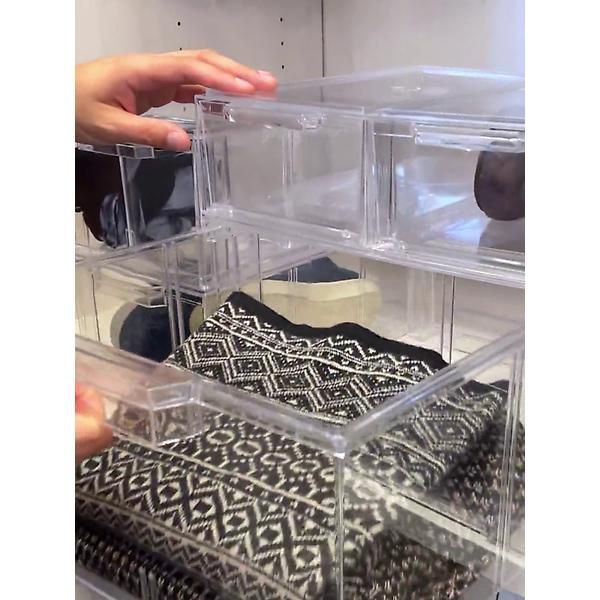 Clear Stackable Large Shoe Drawer Case of 4 | The Container Store