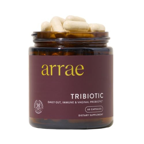 Arrae Tribiotic, Probiotics for Women, Support for Vaginal pH Balance, Gut, Immune, and Feminine Health, Prebiotics, Probiotics, Postbiotics, 60 Count | Amazon (US)