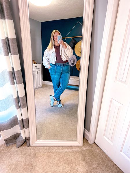 Jean joggers were the right fit for this casual jeans outfit. Styled with a comfortable bodysuit, cropped corduroy jacket, and comfy sneakers. 

Plus size outfit | size 18 | size 20 | size XXL | Jeans | jeans outfit | plus size style | plus size outfit idea | psootd | ootd | outfit ideaas

#LTKplussize #LTKSeasonal #LTKover40