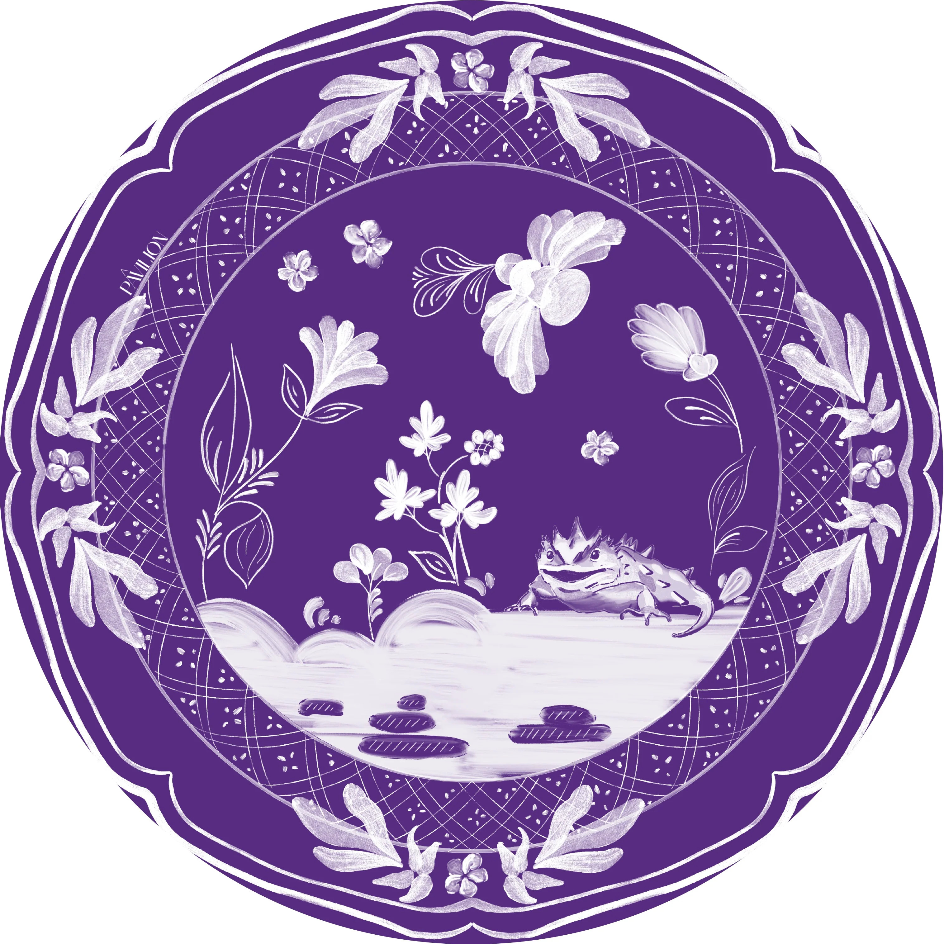 Matthew's Forth Worth Spiked Frog Mini Hors d'oeuvre Collegiate Paper Plates - 50 pack | Pavilion Paper